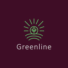 agriculture logo design vector template with Modern line Symbol Concept style.