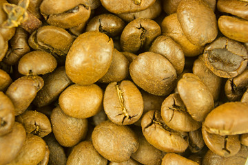coffee beans macro view, aromatic drink, good morning concept, organic product