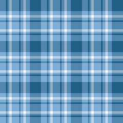 Seamless pattern in interesting light and dark blue and white colors for plaid, fabric, textile, clothes, tablecloth and other things. Vector image.