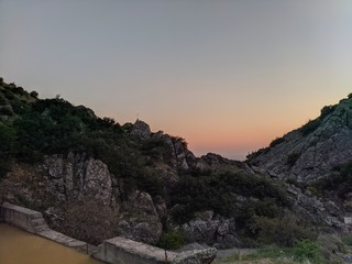 sunset over the mountains