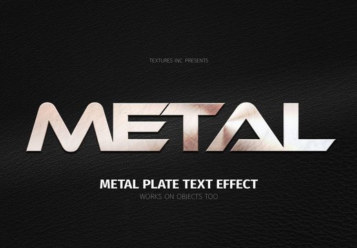 Metal Plate Text Effect Mockup