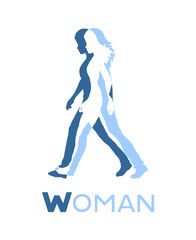 Creative design of woman walking illustration