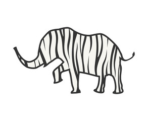 Creative design of elephant walking illustration