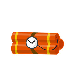 Bomb and explosive objects. Red stick of dynamite.