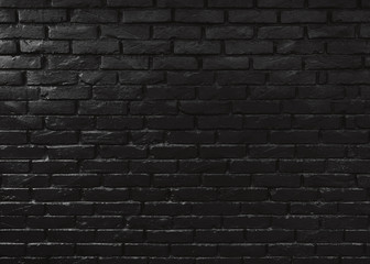 Black painted brick wall texture, dark background