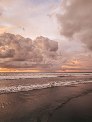 Sunset on the beach, Canggu sunrise, Bali sunset on the ocean 