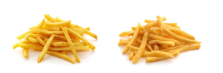 potato fry on white isolated background
