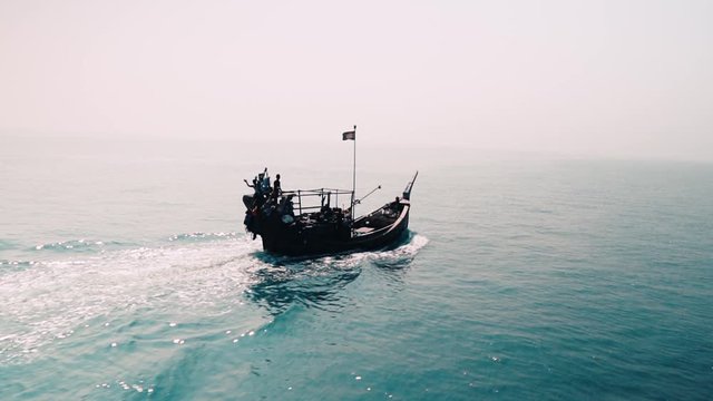 Bangladeshi Fishing trawler in the sea