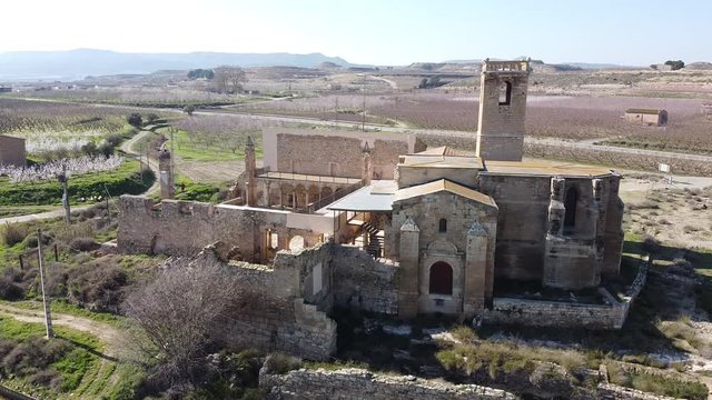 Top view of the monastery of Our Lady of Angels. Catalonia. Spain