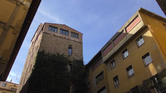 Florence, Italy. Low ancient tower in Florence