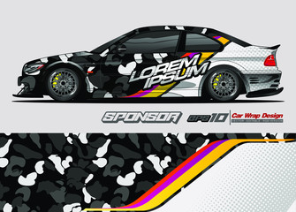 Fototapeta premium abstract background vector for racing car wrap design and vehicle livery