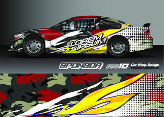 Obraz premium abstract background vector for racing car wrap design and vehicle livery