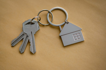 Purchase a new apartment. Man and agent enters a contract, transfer the keys to the real estate.