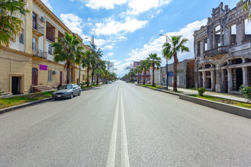 The main road to the center of the city Poti