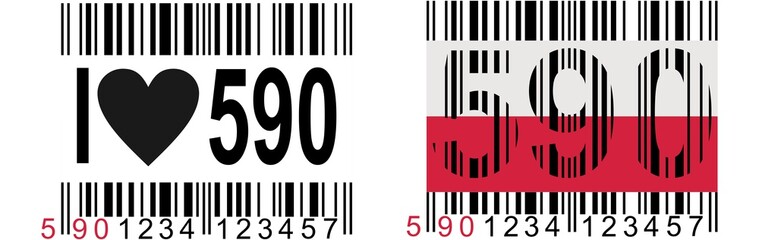 Obraz premium Bar code corresponding to Polish products - promotion of the purchase of Polish creations.