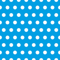 White Polka dot seamless on blue pattern vector