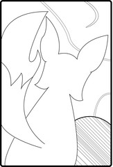 vector illustration of a fox for coloring
