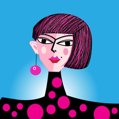 Vector fashion portrait of a girl