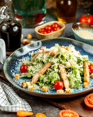caesar salad with fried chicken