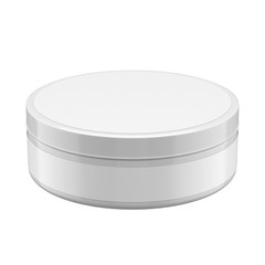 Cosmetic jar mockup. Small medical can template. Vitamin container. 3d render isolated on white.