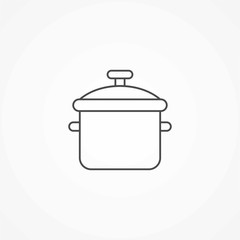 Cooking pot vector icon sign symbol