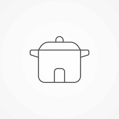 Cooking pot vector icon sign symbol