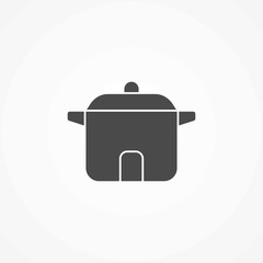 Cooking pot vector icon sign symbol