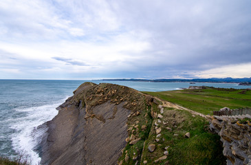rough sea against the rocks in spain