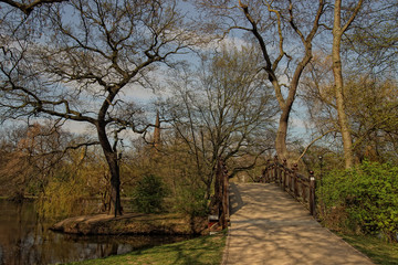 Brücke Leipzig Johanna Park Hintergrund Frühling