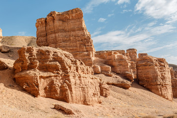Fototapeta premium Charyn canyon is the famous place in Kazakhstan, similar to the Martian landscape