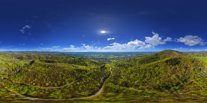 Odenwald forest Melibokus and Auerbach castle Germany 360&deg; x 180&deg; VR Skypano
