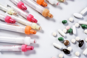 Medicines and syringes without needles 