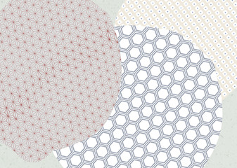 色々な和柄を組み合わせた背景素材