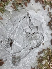 High Angle View Of Frozen Water