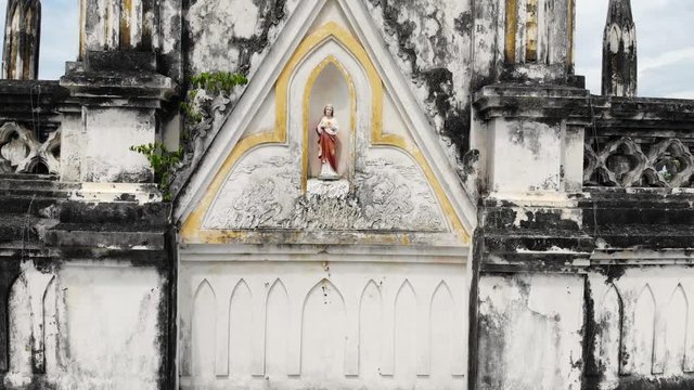 Aerial view of Ha Dua Dien Khanh Cathedral, the oldest church in Nha Trang, Khanh Hoa, Vietnam. It was built around 1740 by missionaries and restored in 1971 by the French