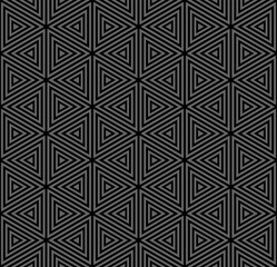 Abstract seamless geometric hexagons and triangles pattern.