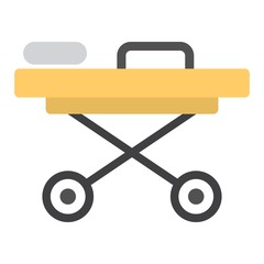 Medical stretcher icon. Hospital bed symbol. Flat icon design for modern web and mobile UI design.