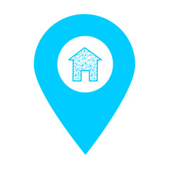Smart home location map pin pointer icon. Element of map point for mobile concept and web apps. Icon for website design and app development. Premium real estate, house icon sign