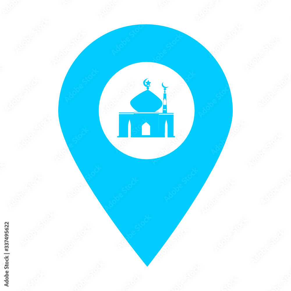 Aufkleber holy mosque location map pin pointer icon. element of map point for mobile concept and web apps. ico