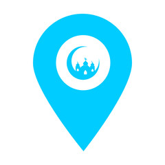 Holy mosque location map pin pointer icon. Element of map point for mobile concept and web apps. Icon for website design and app development. Premium mosque icon sign