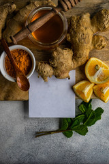 Organic food concept with ginger