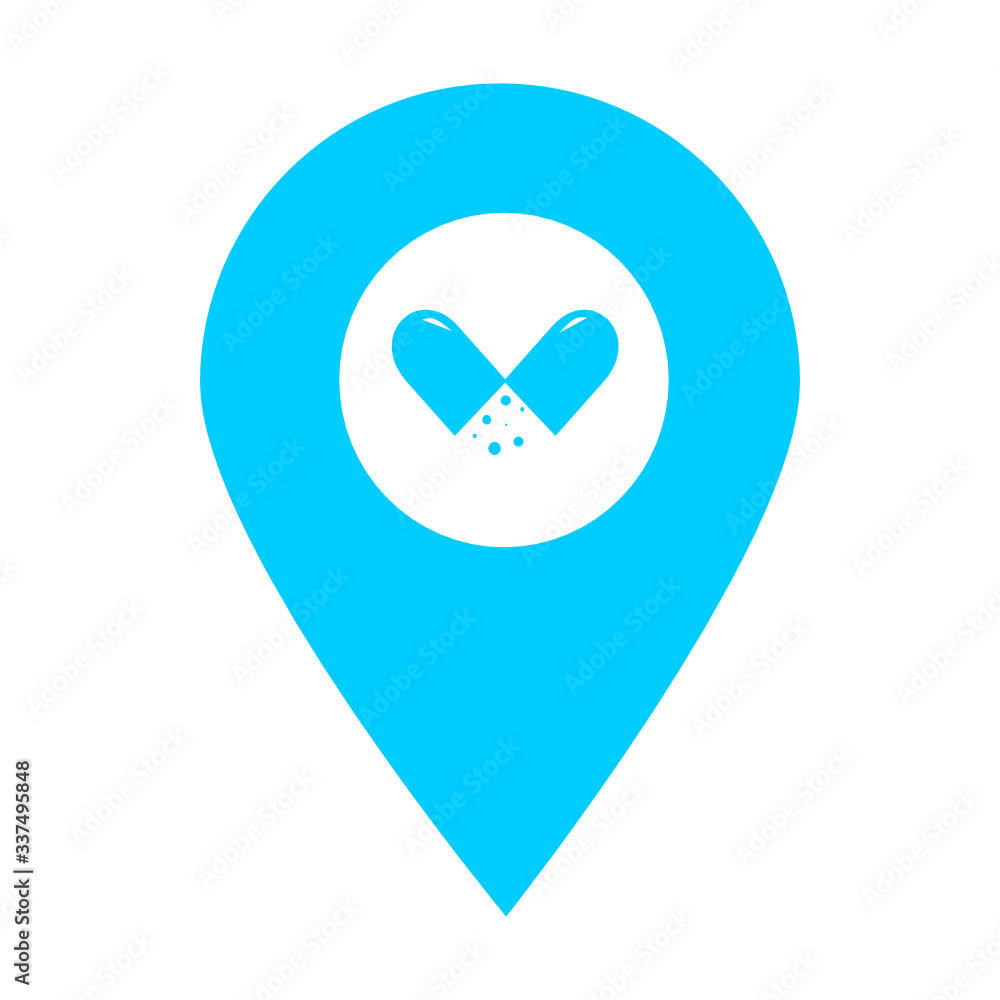 Aufkleber medicine location map pin icon. element of map point for mobile concept and web apps. icon for websi