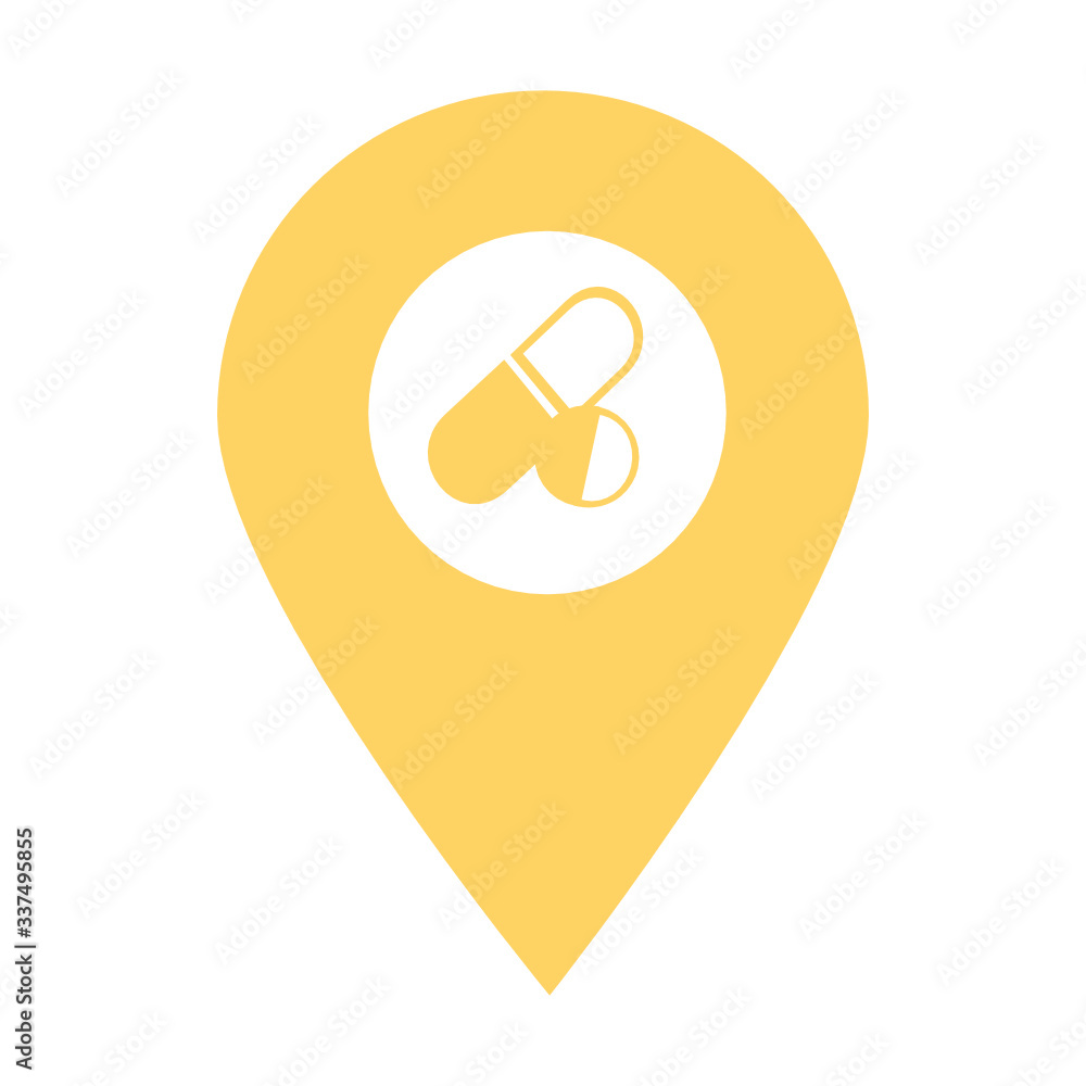Aufkleber medicine location map pin icon. element of map point for mobile concept and web apps. icon for websi