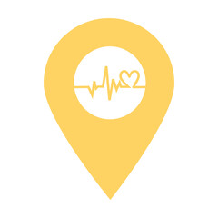 heartbeat location map pin icon. Element of map point for mobile concept and web apps. Icon for website design and development, app development. Premium hospital, clinic, pharmacy icon
