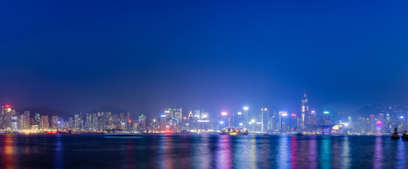 Fototapeta na wymiar Hong Kong, China skyline Victoria Harbor