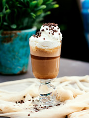 coffee drink with whipped cream