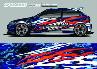 rally car livery design vector. abstract race style background for vehicle vinyl sticker wrap
