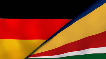 The flags of Germany and Seychelles. News, reportage, business background. 3d illustration