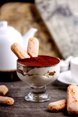 creamy dessert topped with cookies