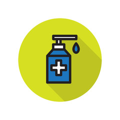 Obraz premium alcohol gel, hand sanitizer line icon, vector illustration